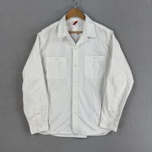 Best Made Co Shirt Mens 2XL White Cotton Ripstop Long Sleeve Button Up Pockets